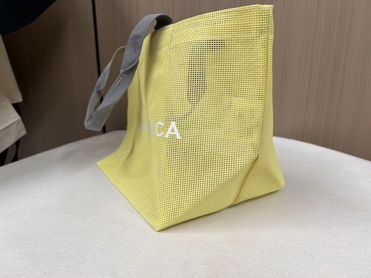 사용자 지정 로고 메시 가방 재사용 나일론 와이어 메시 쇼핑 토트 가방 메시 해변 가방