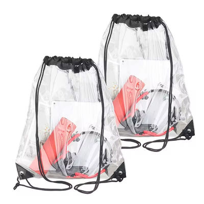 판매 물 막성 PVC 맑은 등낭 드로스트링 스트링 포지 가방