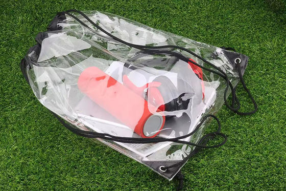 판매 물 막성 PVC 맑은 등낭 드로스트링 스트링 포지 가방
