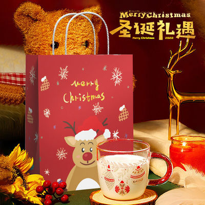 사용자 지정 로고 FSC 인증 받아서 지속가능한 크리스마스 쇼핑을 위한 크래프트 종이 가방