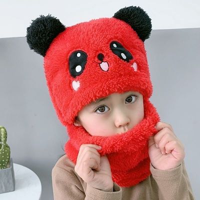 적용 가능한 장면 가을과 겨울 귀여운 어린이 만화 가족 여행용 스카프 모자