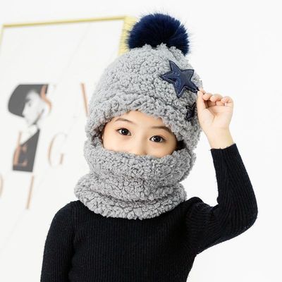 적용 가능한 장면 가을과 겨울 귀여운 어린이 만화 가족 여행용 스카프 모자