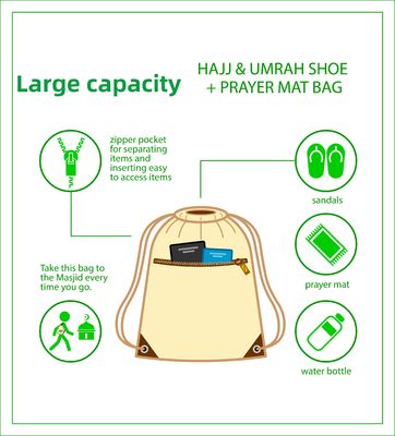 맞춤형 로고 HAJJ 드래그 스트링 가방 수질 수압 스트링 배낭