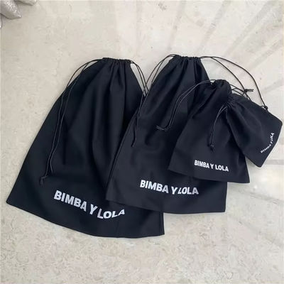 중형 흑색 무슬린 칼리코 캔버스 면화 드래싱 스트링 포지 가방 사용자 지정 로고
