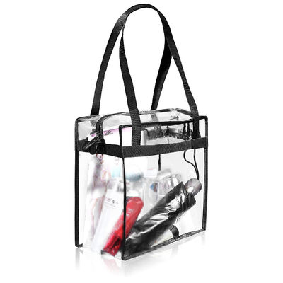 여성 쇼핑 동반자 맑은 PVC 토트 가방 Zipper 닫기 및 조정 가능한 스트랩