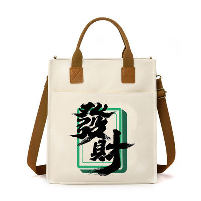 PU 손잡이 친환경 방수 laminated 캔버스 토트 쇼핑 가방 사용자 지정 로고