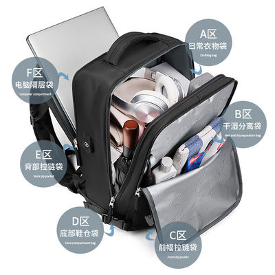 방수 안티 도둑질 맞춤 나일론 폴리에스터 여행 가방 노트북 비즈니스 하이킹 배낭 USB 충전 포트