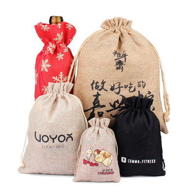 보석 및 디지털 제품 저장용 방수 맞춤 로고 인쇄 린 드래그 스트링 가방