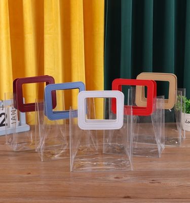 사용자 지정 로고 인수 된 PVC 투명한 플라스틱 토트 봉지