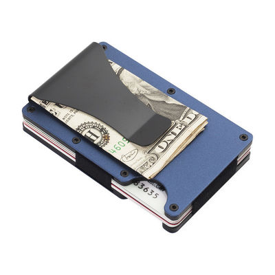 재사용 가능한 RFID 차단 알루미늄 카드 보유기 / 스마트 금속 슬림 남성 지갑 / 미니멀리즘 알루미늄 지갑