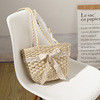 오픈 클로저 맞춤형 색상 빨대 가방 바닷가 휴가 해변 여성용 蕾丝 Bow Woven Bag