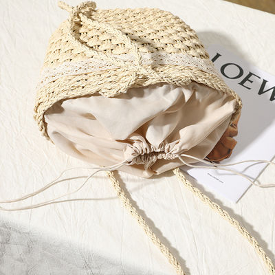 오픈 클로저 맞춤형 색상 빨대 가방 바닷가 휴가 해변 여성용 蕾丝 Bow Woven Bag