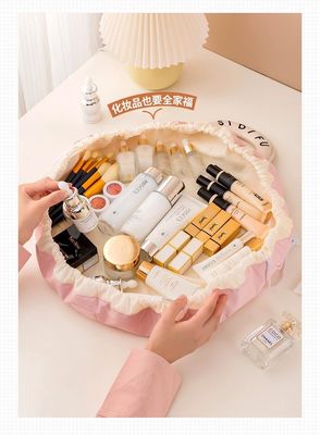 사용자 지정 로고 디자인 PVC 메이크업 가방 단단한 패턴 타입 드래그 스트링 화장품 여행 가방