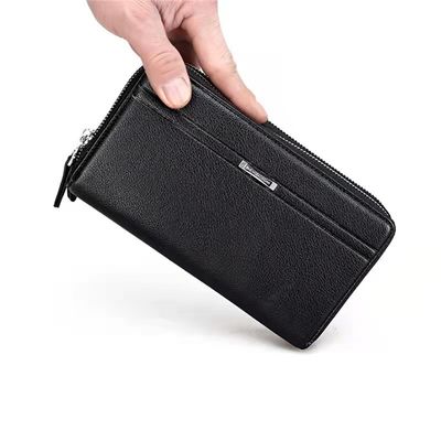 정품 가죽 남성 앞 주머니 지갑 사용자 지정 로고 지갑 얇은 RFID 차단 카드 보유자