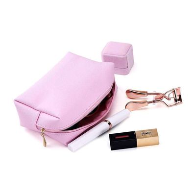 메이크업 화장품 가방 직무가 아닌 내구성 Zipper Pouch 세탁 가능한 친환경 분홍색 OEM/ODM