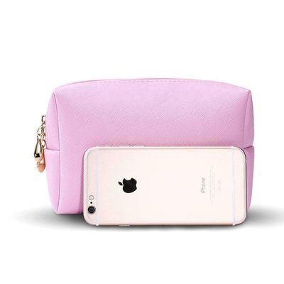 메이크업 화장품 가방 직무가 아닌 내구성 Zipper Pouch 세탁 가능한 친환경 분홍색 OEM/ODM