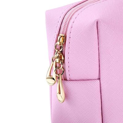메이크업 화장품 가방 직무가 아닌 내구성 Zipper Pouch 세탁 가능한 친환경 분홍색 OEM/ODM
