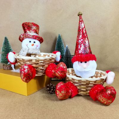 허용 OEM/ODM 가정용 선물용 맞춤형 크리스마스 데스크톱 장식 과자 바구니