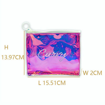 여성용 Holographic TPU PVC 지퍼 가방 화장품 가방 디자인