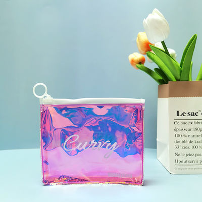 여성용 Holographic TPU PVC 지퍼 가방 화장품 가방 디자인