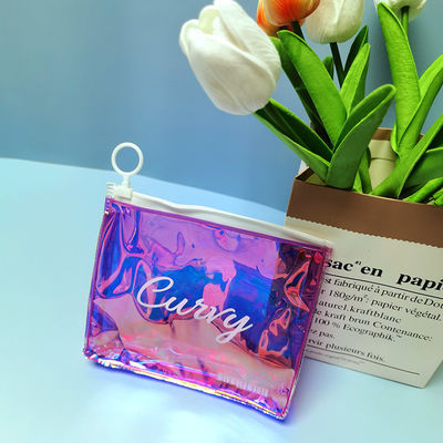 여성용 Holographic TPU PVC 지퍼 가방 화장품 가방 디자인