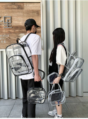 최신 패션 스타일 배낭 투명 PVC 방수 유니섹스 학교 가방 3PCS 세트
