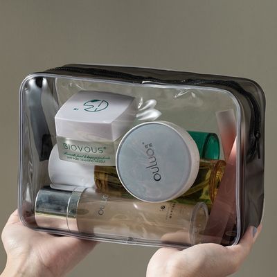 여성 여행용 PVC 재료 화장품 편의성 맑은 메이크업 조직 상자