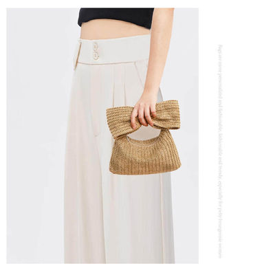 쇼핑 가방 맞춤형 여성 Bow Straw Woven Beach Raffia 클러치 핸드백 Casual Tote