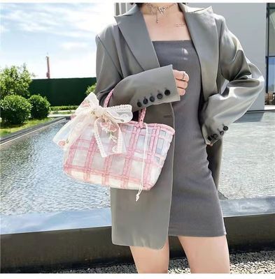 폴리에스테르 라인 PVC 직물 토트 젤리 가방 여자 선물 및 결혼식 이상적인 선택