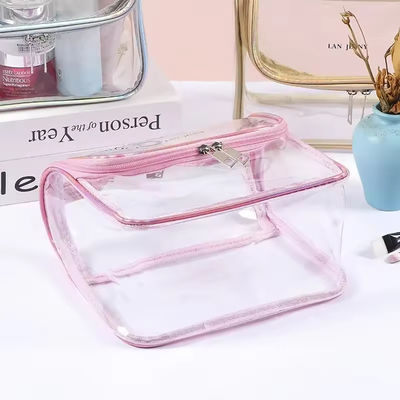 쇼핑 맑은 투명한 아름다움 여행 화장품 PVC 사용자 지정 여행용 화장품 가방