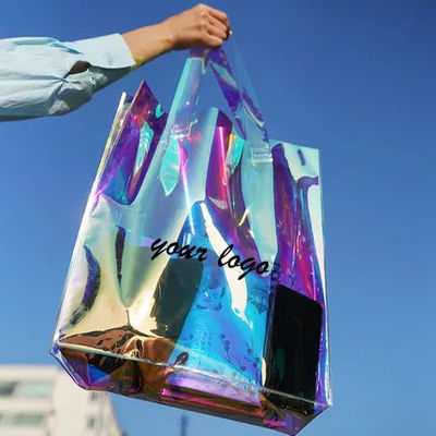모든 계절 맞춤 로고 방수 홀로그램 레이저 아이리즈 센트 PVC 선물 쇼핑 어깨 토트 가방