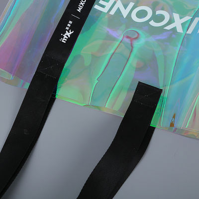 모든 계절 맞춤 로고 방수 홀로그램 레이저 아이리즈 센트 PVC 선물 쇼핑 어깨 토트 가방