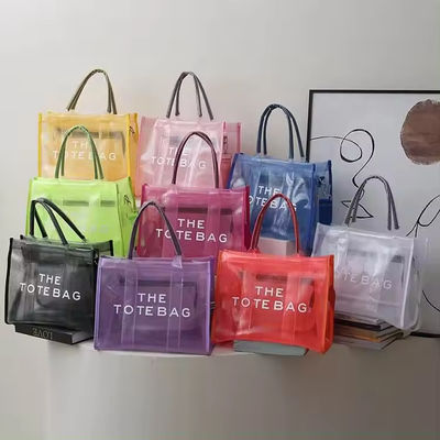 모든 계절 패션 스타일 대용량 인쇄 접이성 선명한 PVC 쇼핑 토트 가방