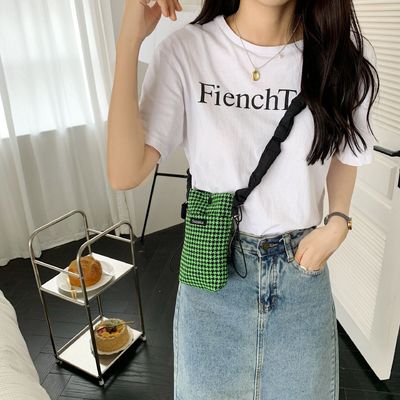 OEM/ODM 용납형 작은 정사각형 격자형 미니 휴대전화 크로스보디 가방 캔버스