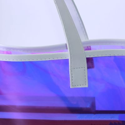 투명한 PVC 젤리 가방 홀로그램 패션 어깨 쇼핑 여성용 플라스틱 가방