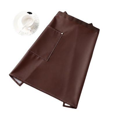 Custom Logo Printed Waxed PU Leather Half Apron for Baristas waitresses and bartenders 바리스타 웨어리스타 웨어리스타 웨어리스타 바텐더