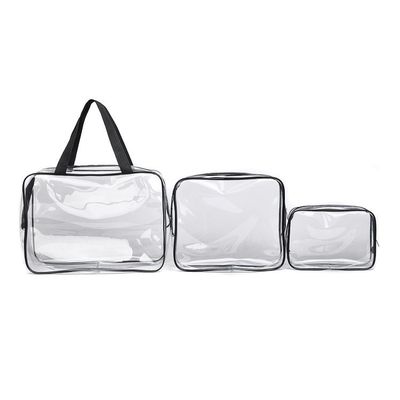 여행 및 화장품용 3PC 크리스탈 맑은 화장품 가방 세트 OEM/ODM 허용