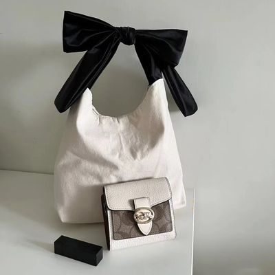 맞춤형 색상 고용량 한국 스타일 Bow Hobo Casual 귀여운 소녀 십대 여자 쇼핑 캔버스 가방