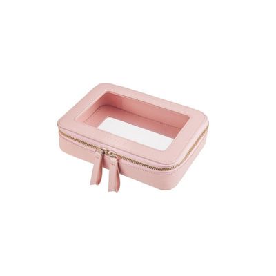 허용되는 OEM/ODM 및 솔리드 패턴 타입의 분홍색 가죽 화장품 가방