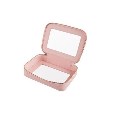 허용되는 OEM/ODM 및 솔리드 패턴 타입의 분홍색 가죽 화장품 가방