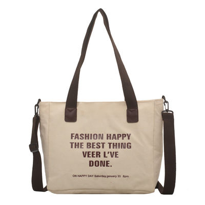 Custom Logo Letter Cotton Canvas Tote Bag With Polyester Lining and Large Capacity (대용량 폴리에스테르 배열과 함께 커튼 캔버스 토트 가방)