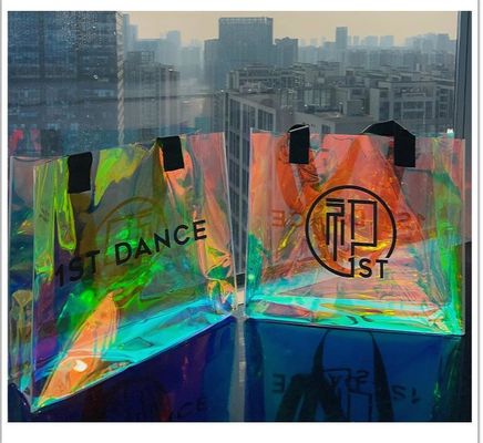 커스텀 로고 홀로그래픽 해변 가방 더 강한 손잡이 및 다른 패턴 유형