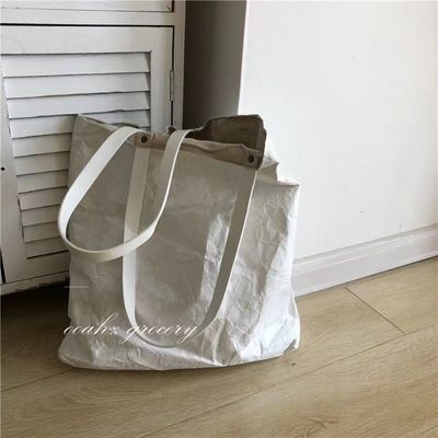 유니섹스 대형 넥타이 세척 가능한 크래프트 종이 핸드백