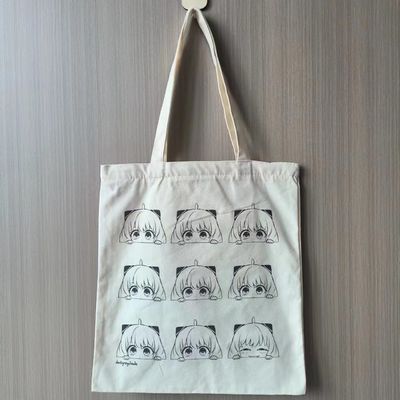 사용자 지정 인쇄 로고 여성 캔버스 솜 토트 가방 소프트 루프 스타일과 중간 크기
