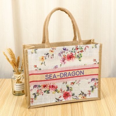 쇼핑용 맞춤형 소형 버랩 유트 토트 가방 맞춤형 색상 및 OEM / ODM 허용
