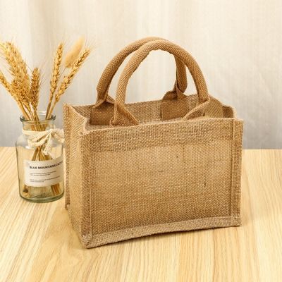 쇼핑용 맞춤형 소형 버랩 유트 토트 가방 맞춤형 색상 및 OEM / ODM 허용