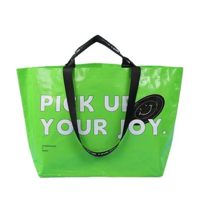 선물 모든 계절 접이성 laminated PP 직물 토트 가방 사용자 지정 로고 인쇄 서비스