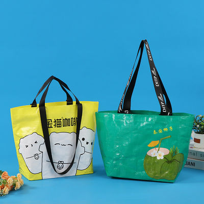 환경 친화적 인 PP 섬유 laminated 쇼핑 토트 가방 재활용 재료