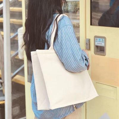 선물 및 친환경 광고를 위해 사용자 지정 로고 인쇄 재사용 캔버스 토트 가방