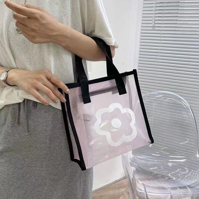 만화 패턴 재사용 에코 미니 토테 가방 주문 인쇄 된 폴리에스터 나일론 망 쇼핑